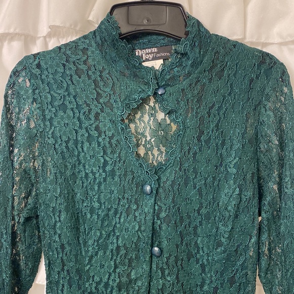 Green Lace Dress - Picture 2 of 4